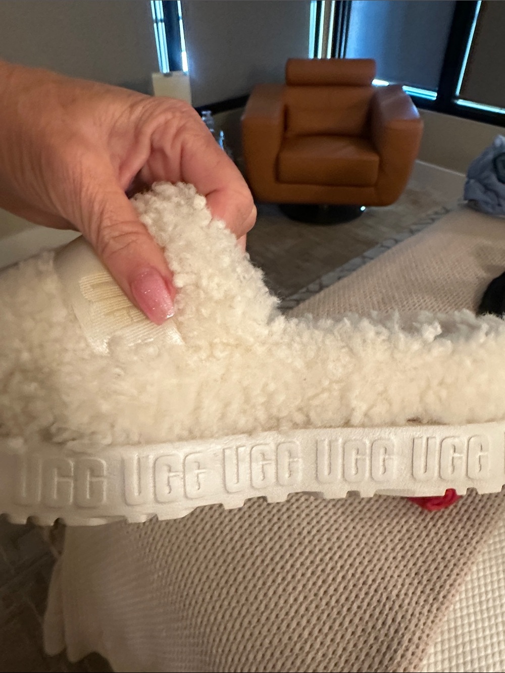 UGG Ivory Faux-Shearling Slide Clogs - Picture 8 of 16